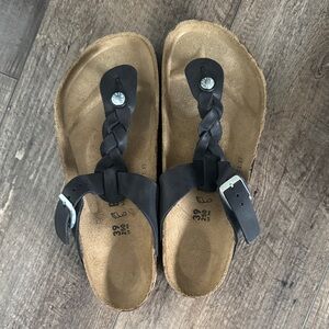 Birkenstocks Black Braided Sandals size 39